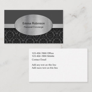 Classy Personal Concierge Elegant Business Cards