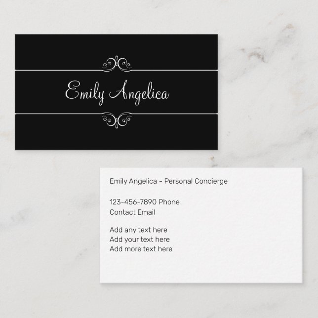 Classy Personal Concierge Professional Business Card (Front/Back)