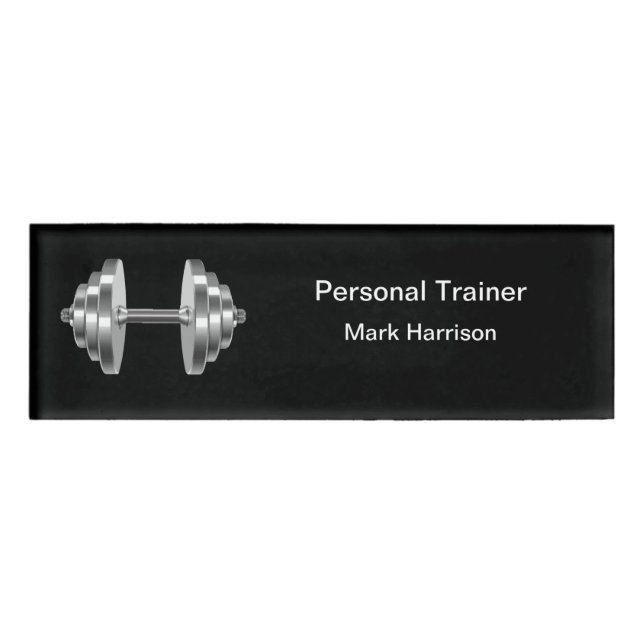 Classy Personal Trainer Name Tag (Front)