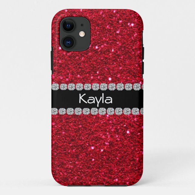 CLASSY PERSONALIZED RED BLING  IPHONE  5 Case (Back)