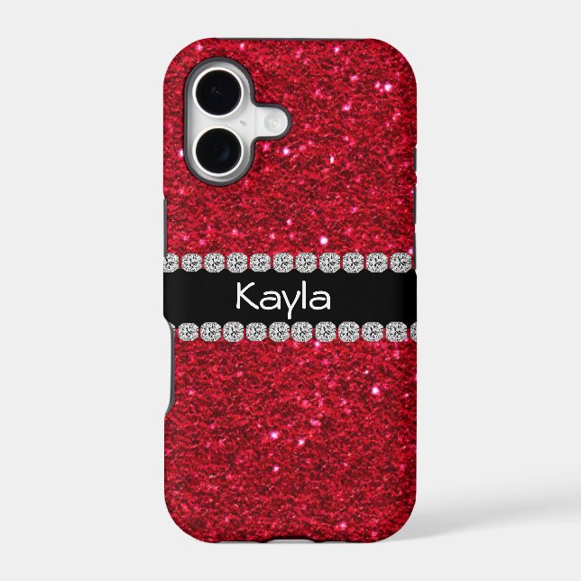 CLASSY PERSONALIZED RED BLING  IPHONE  5 Case (Back)