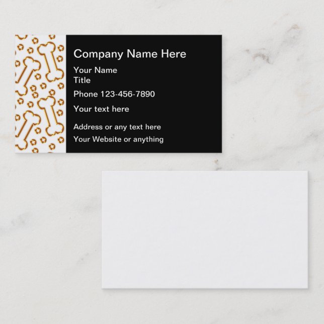 Classy Pet Care Theme Business Cards (Front/Back)