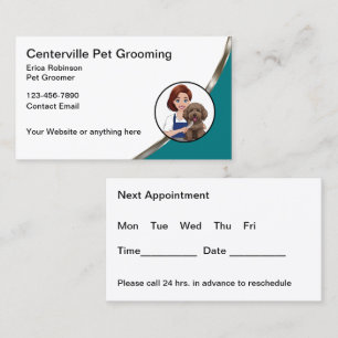 Classy Pet Groomer Appointment Cards
