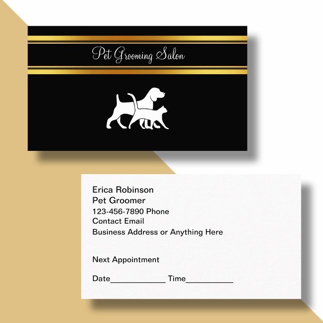 Classy Pet Grooming Appointment Business Cards (Creator Uploaded)