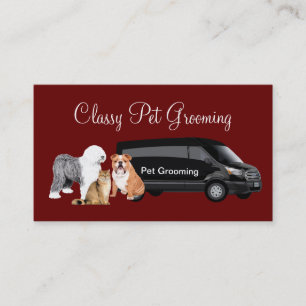Classy Pet Grooming Services Business Card