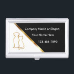 Classy Pet Sitter Business Card Case<br><div class="desc">Pet service business card cases in a classy modern template style with gold coloured pet symbol and classy design elements for a great first impression.  Think of this as a business card case template for a pet service,  pet sitter,  or any pet services or industry professionals.</div>