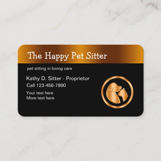 Classy Pet Sitter Business Cards Design (Front)