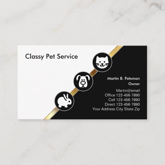 Classy Pet Theme Business Card (Front)