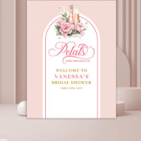 Classy petals and prosecco blush gold event banner