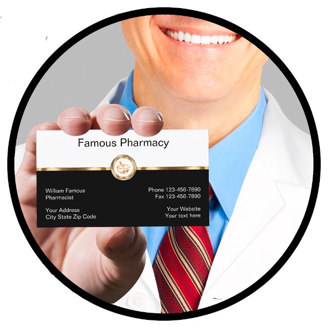 Classy Pharmacy Pharmacist Business Cards (Creator Uploaded)