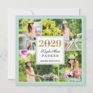 Classy Photo Collage Graduation Invitation