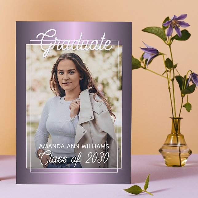 Classy Photo Personalised Congratulations Graduate Postcard (Creator Uploaded)