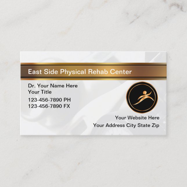 Classy Physical Therapy Rehab Business Cards  (Front)