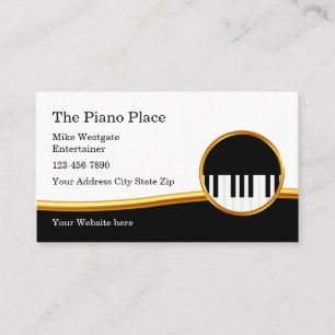 Classy Piano Keys Musical Theme Business Card