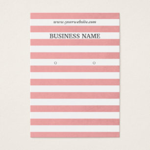Classy Pink Stripes Earring Display Cards