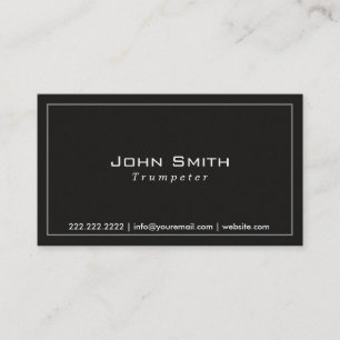 Classy Plain Dark Trumpeter Business Card