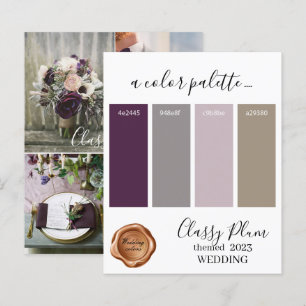 Classy plum Wedding colours Palette Card 2023
