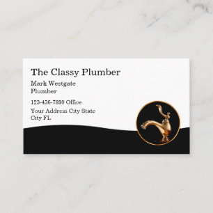 Classy Plumber Gold Faucet Modern Business Card