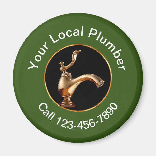 Classy Plumber Service Contact Magnets (Front)