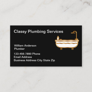 Classy Plumbing Service Luxury Bath Business Card