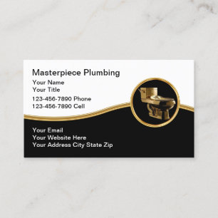 Classy Plumbing Service Plumber Business Card