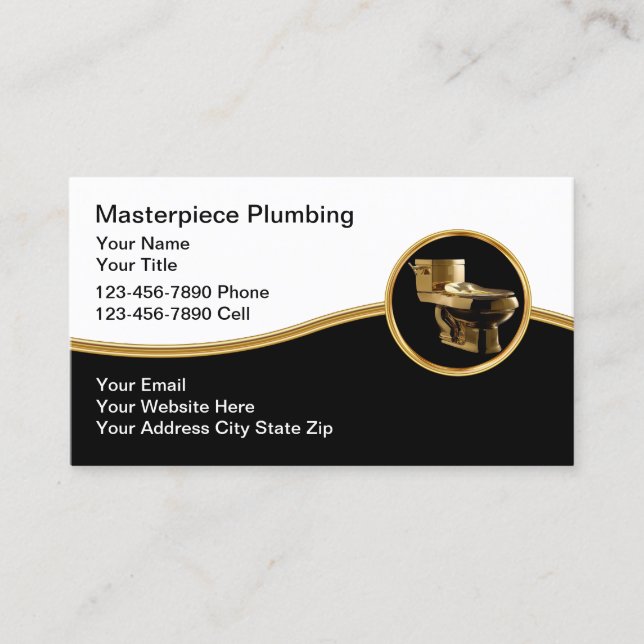 Classy Plumbing Service Plumber Business Card (Front)