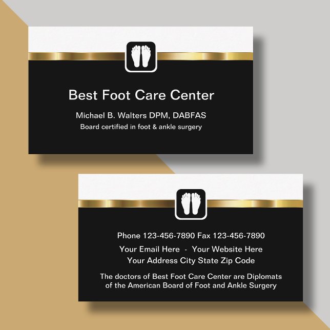 Classy Podiatry Foot Care Business Cards (Creator Uploaded)