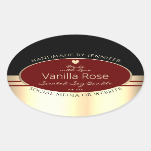 Classy Product Labels Black Black Burgundy Gold