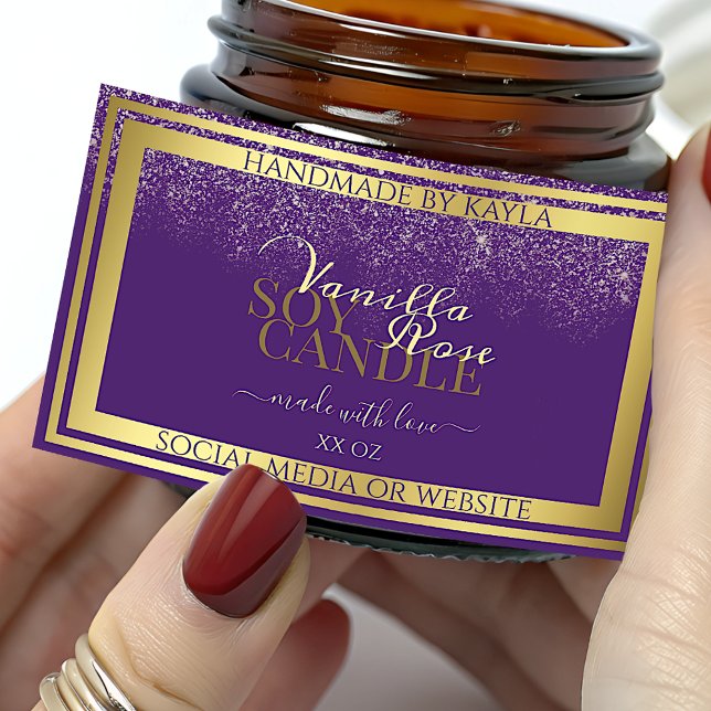 Classy Product Packaging Labels Purple and Gold (Creator Uploaded)