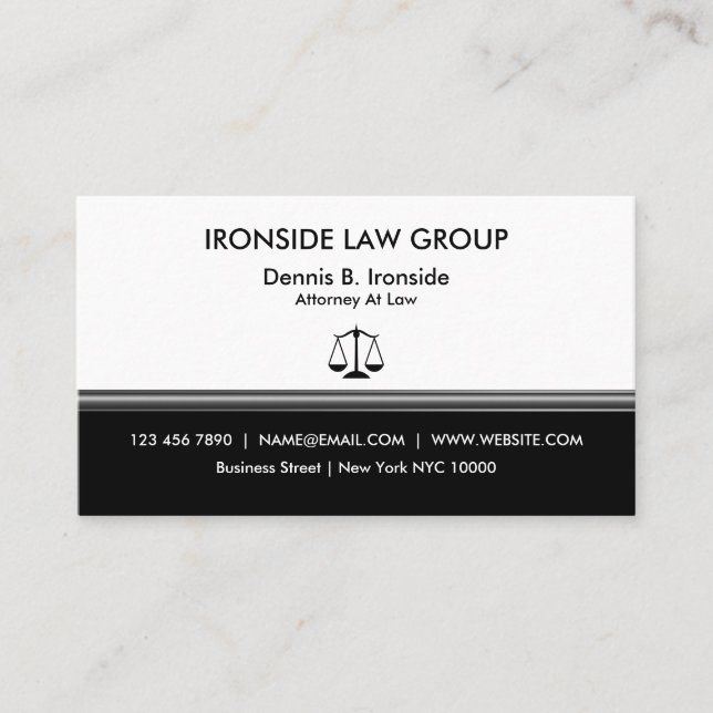 Classy Professional Attorney Business Card (Front)