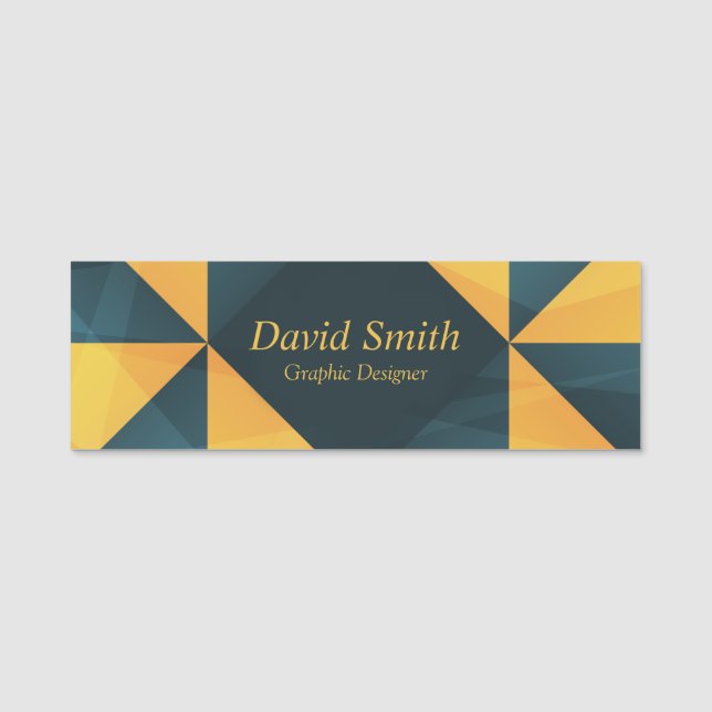 Classy Professional Graphic Designer Name Tag (Front)
