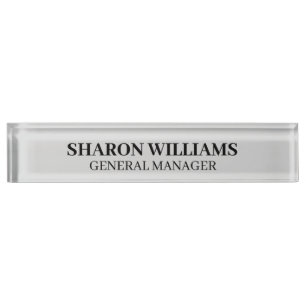 Classy Professional Light Grey Office Title Desk Nameplate