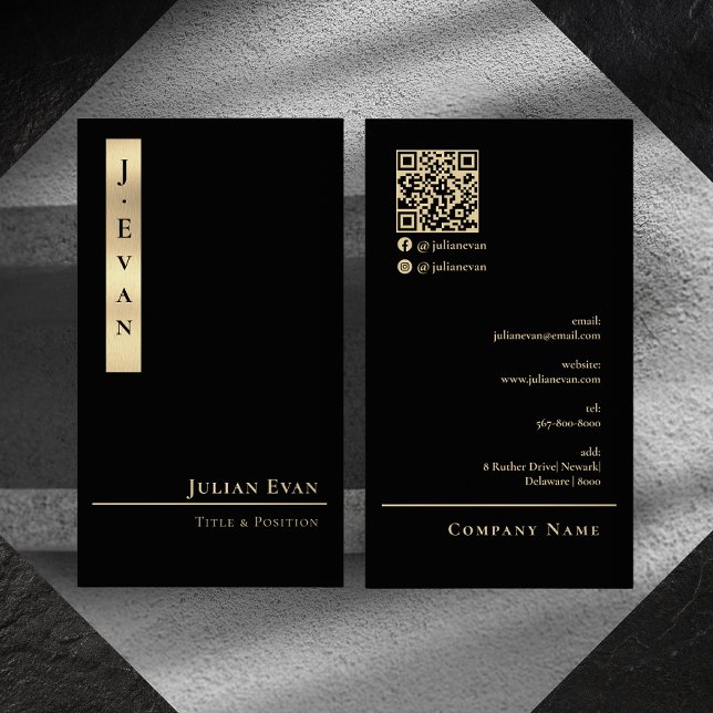 Classy Professional Luxe Black Gold Business Card (Creator Uploaded)
