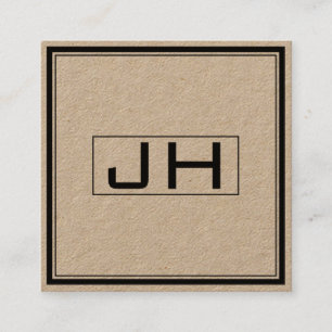 Classy Professional Monogram Square Business Card