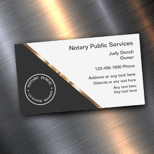 Classy Professional Notary Public Magnetic Business Card