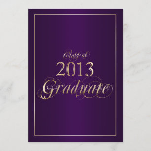 Classy Purple and Gold 2013 Graduate Invitation