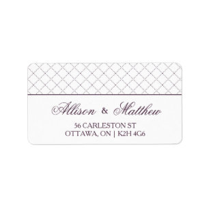 Classy Purple Check Pattern Address Label