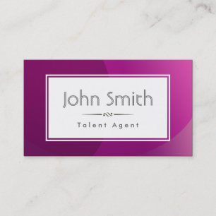 Classy Purple Talent Agent Business Card