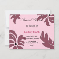 Classy Raspberry Floral Bridal Shower Invitation