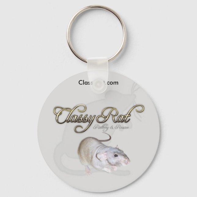 Classy Rat Rattery & Rescue Fancy Exotic Pet Rat Key Ring (Front)