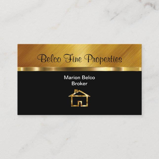 Classy Real Estate Broker Business Cards (Front)