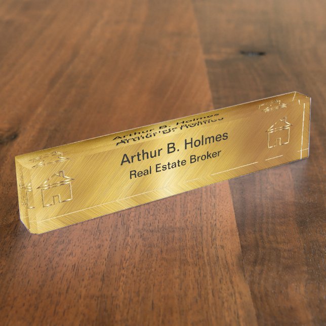 Classy Real Estate Executive Desk Name Plates (Side)