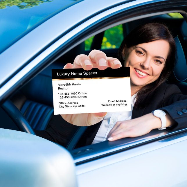 Classy Real Estate Rounded Corner Business Cards (Creator Uploaded)