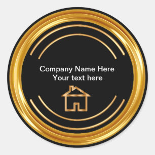 Classy Real Estate Theme Classic Round Sticker