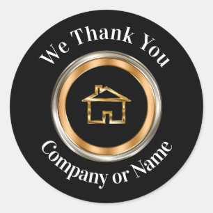 Classy Real Estate Themed Thank You Sticker Labels