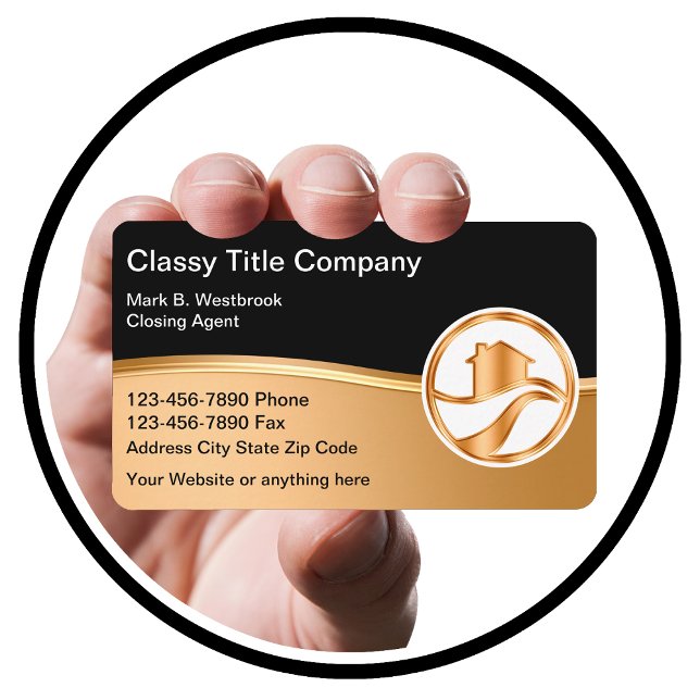 Classy Real Estate Title Company Business Cards (Creator Uploaded)