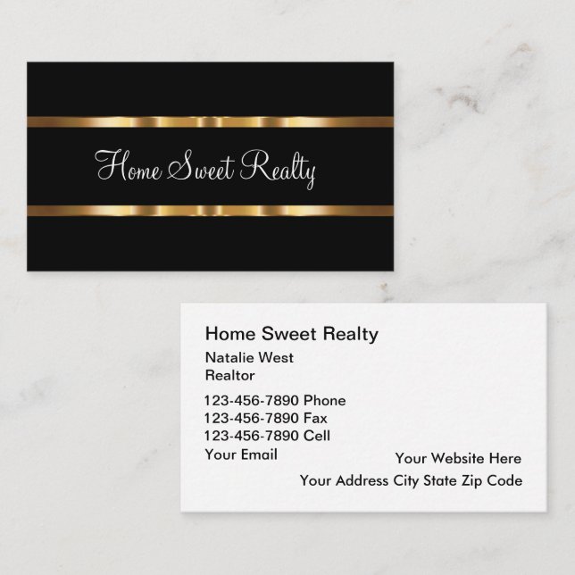 Classy Real Realtor Theme Business Card Template (Front/Back)
