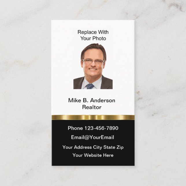 Classy Realtor Photo Business Cards (Front)
