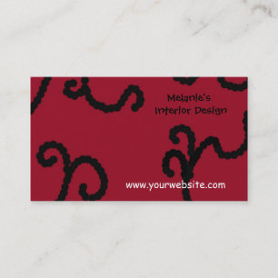 Classy Red and Black Interior Design Business Card