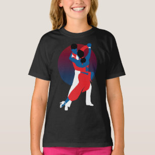 Classy Red and Blue Vector Art Tango dance T-Shirt
